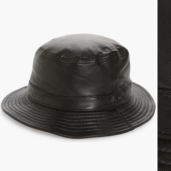NWOT Brixton - Mathews Bucket Hat - Leather - Unisex - Black medium main image 7